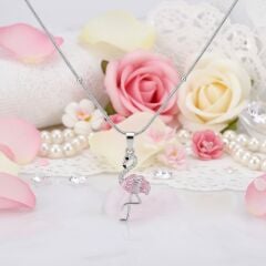 Kadın Gümüş Çelik Flamingo Kolye 316L