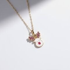 316L Paslanmaz Çelik Kadın Altın Geyik Kolye | YUSSO