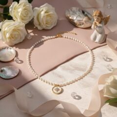 Kadın Gold Çelik İnci Kolye 316L