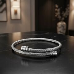 Erkek Ayarlanabilir Çelik Bileklik Kelepçe 316L Kararmayan | YUSSO