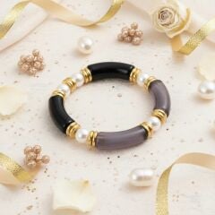 Kadın Kemik Bileklik Altın Kaplama Detaylı