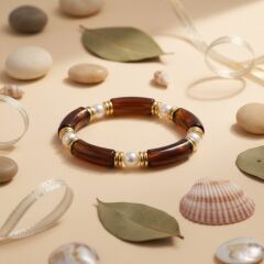 Kadın Kemik Bileklik Altın Kaplama Detaylı