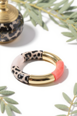 Kadın Kemik Bileklik Altın Leopar Renk Detaylı