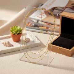 Kadın 3’lü Dorika Altın Renkli Çelik Kolye 316L