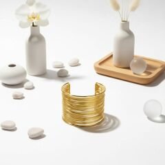 Kadın Gold Çelik Tel Kelepçe 316L