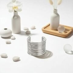 Kadın Gümüş Çelik Tel Kelepçe 316L