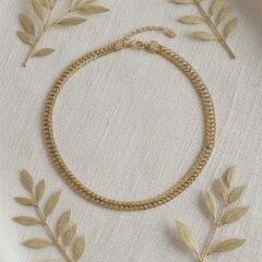 Kadın Gold Çelik Kolye Kısa Model 316L