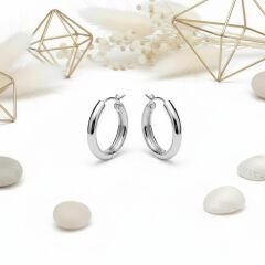 Kadın Gümüş Çelik Halka Küpe