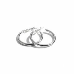 Kadın Gümüş İnce Çelik Halka Küpe